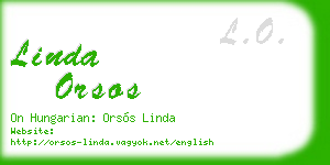 linda orsos business card
